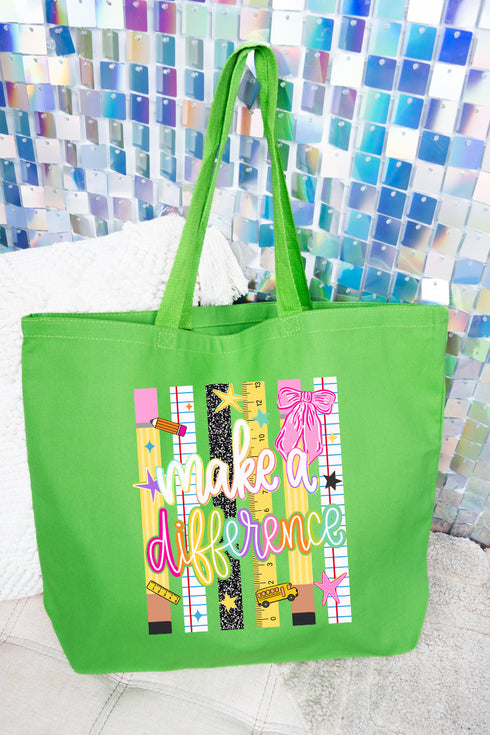 Make A Difference Canvas Jumbo Tote
