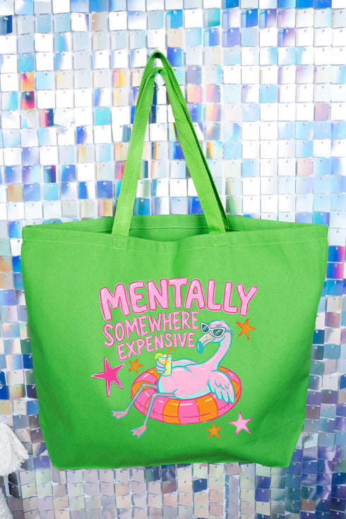 Mentally Somewhere Expensive Canvas Jumbo Tote