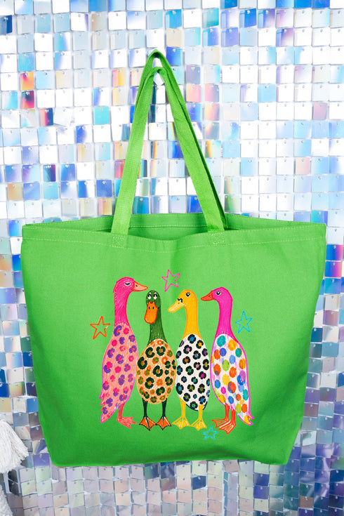 Neon Quack Pack Canvas Jumbo Tote