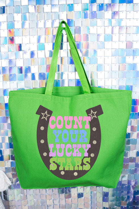 Count Your Lucky Stars Canvas Jumbo Tote