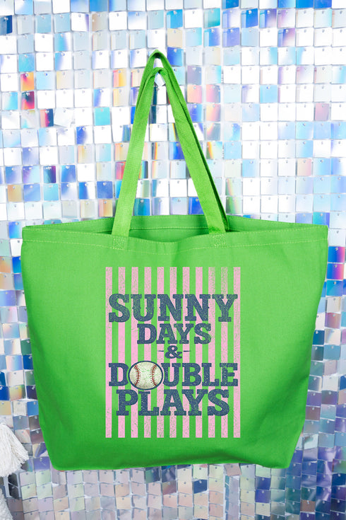 Sunny Days & Double Plays Canvas Jumbo Tote