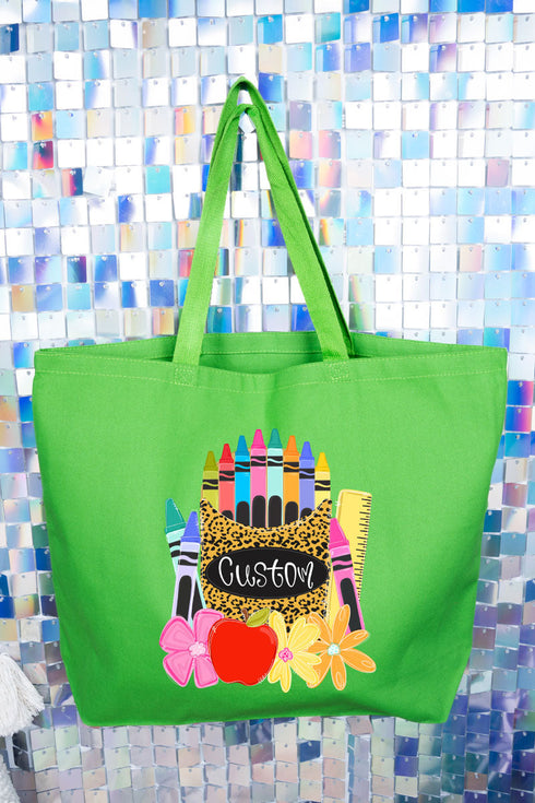 Personalized Teaching In Full Color Canvas Jumbo Tote *Enter Your Name