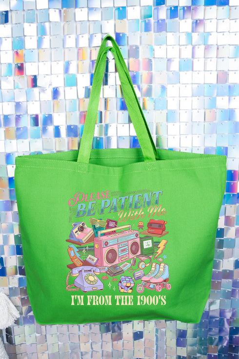 1900's Tech Throwback Canvas Jumbo Tote