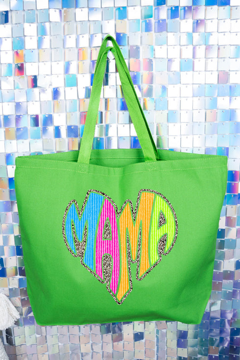 Wild Mama Bright Leopard Canvas Jumbo Tote