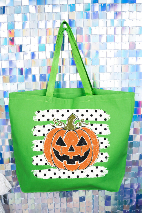 Spooky Pumpkin Pop Canvas Jumbo Tote
