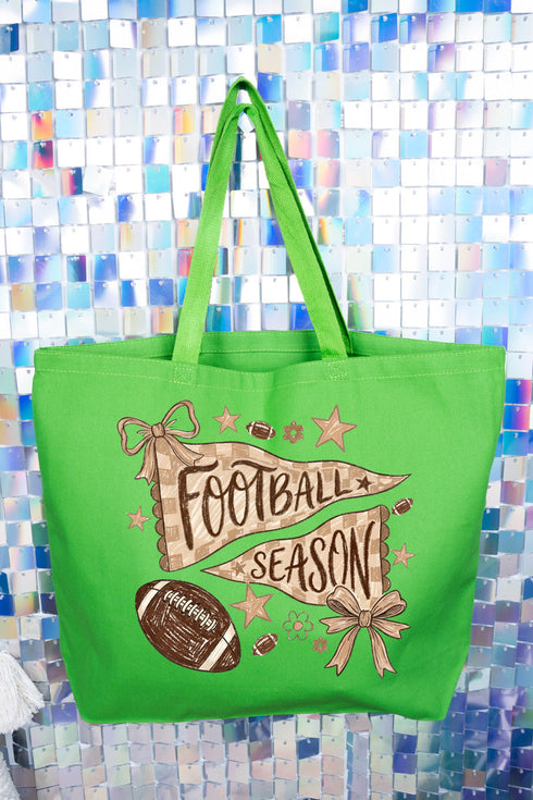 Football Season Doodle Canvas Jumbo Tote
