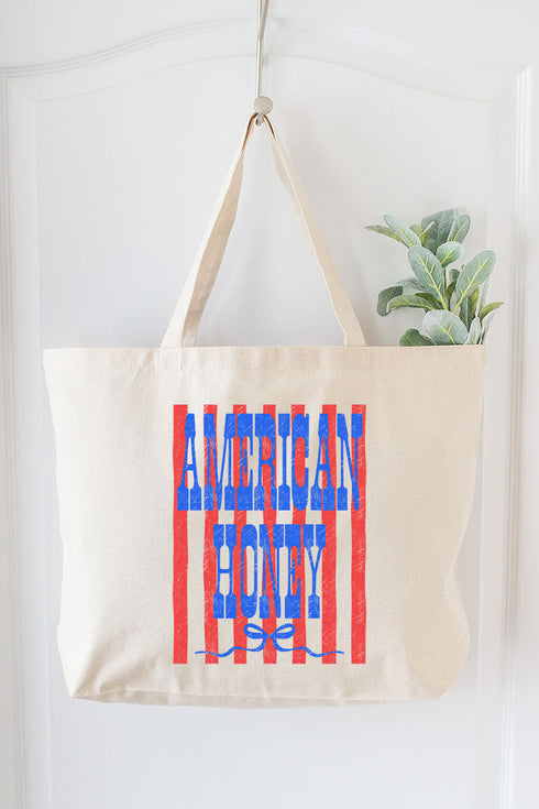 Blue American Honey Energy Canvas Jumbo Tote