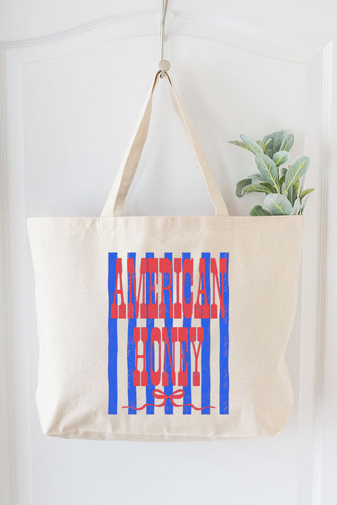Red American Honey Energy Canvas Jumbo Tote