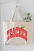Apple Dot Teacher Canvas Jumbo Tote