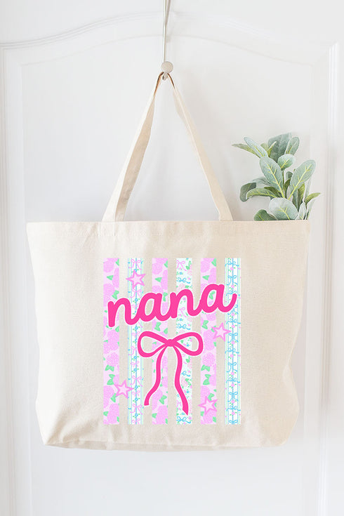 Personalized Bow-tiful Garden Canvas Jumbo Tote *Choose Your Name