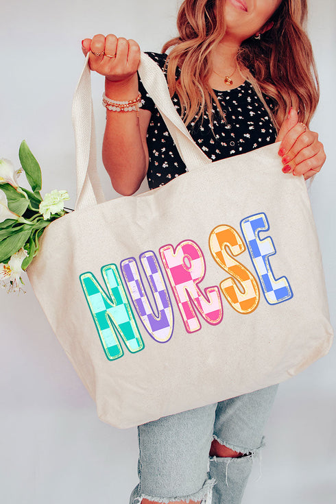 Bright Minds Nurse Canvas Jumbo Tote