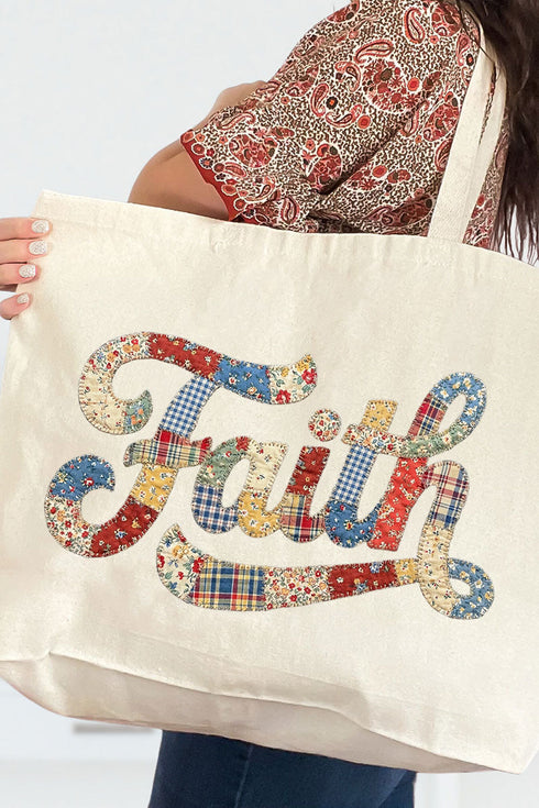 Faith Sewn Sweet Canvas Jumbo Tote