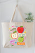 Happy To See Your Face Canvas Jumbo Tote