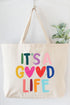 Heart It's A Good Life Canvas Jumbo Tote