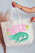 Pink Later Gator Canvas Jumbo Tote