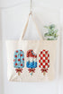 Painted Patriotic Popsicles Canvas Jumbo Tote