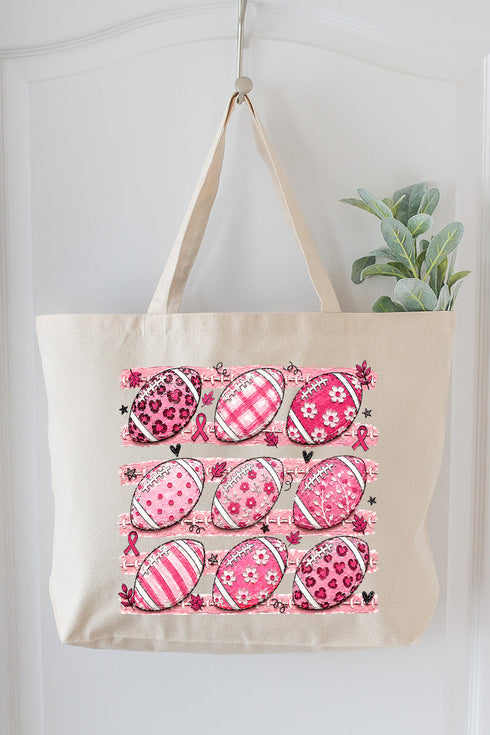 Painted Touchdowns for Hope Canvas Jumbo Tote
