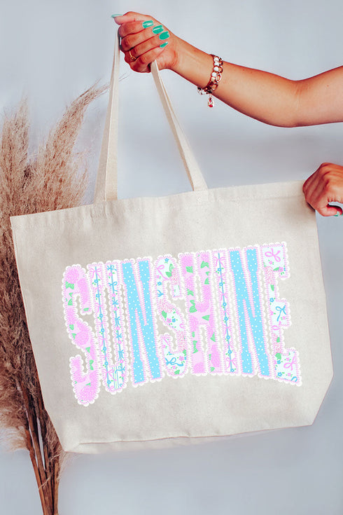 Seaside Lace Series Canvas Jumbo Tote