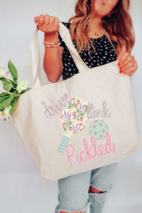Pretty Drive Dink Pickled Pink Canvas Jumbo Tote