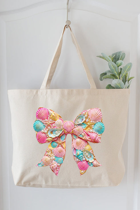 Coastal Coquette Canvas Jumbo Tote