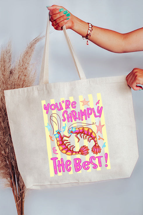 Shrimply The Best Canvas Jumbo Tote