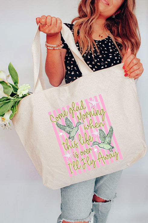 Some Glad Morning Canvas Jumbo Tote