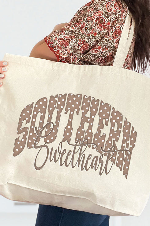 Southern Sweetheart Canvas Jumbo Tote
