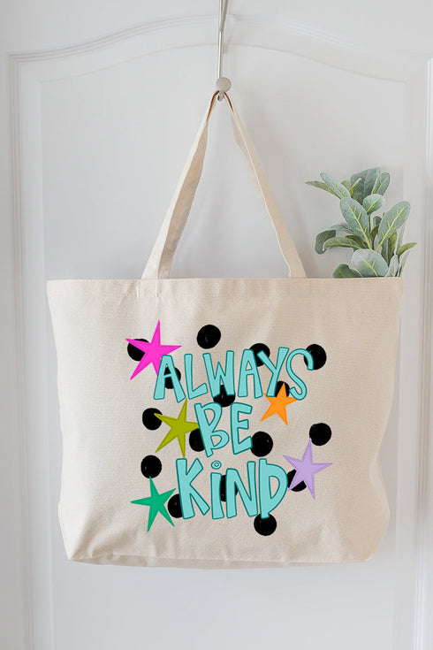Stars Always Be Kind Canvas Jumbo Tote