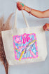 Striped Oh Whale Canvas Jumbo Tote