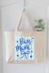 Striped Stars Boy Mom Canvas Jumbo Tote