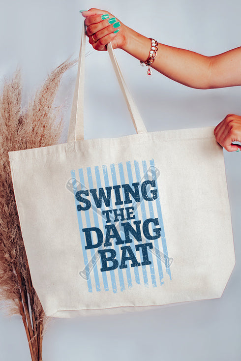 Swing The Dang Bat Canvas Jumbo Tote