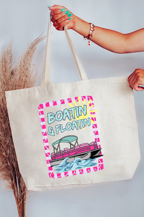 Sunny Boatin & Floatin Canvas Jumbo Tote