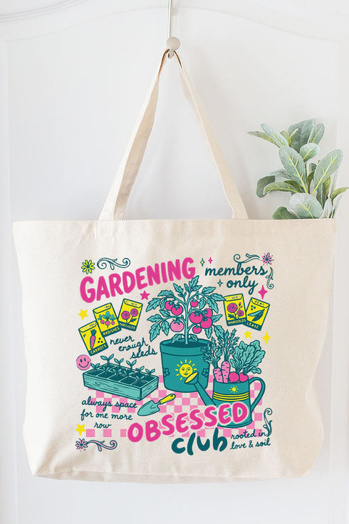 Gardening Club Canvas Jumbo Tote