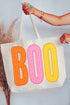 Candy Stripe Boo Canvas Jumbo Tote
