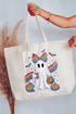 Rainbow Glam Ghost Canvas Jumbo Tote