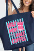 Pink Pop Half Mom Half Coffee Canvas Jumbo Tote