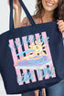 Living On Lake Time Canvas Jumbo Tote