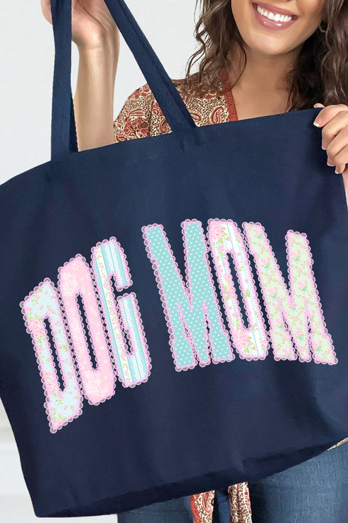 Rose Cottage Dog Mom Canvas Jumbo Tote