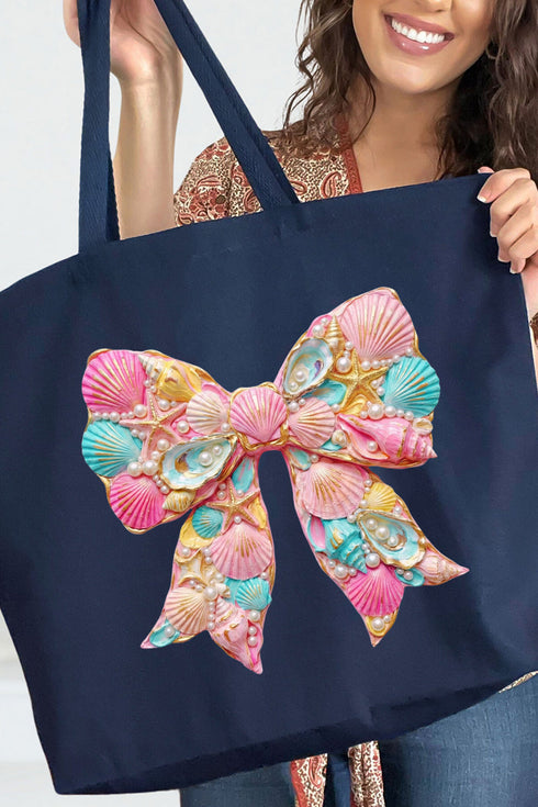 Coastal Coquette Canvas Jumbo Tote