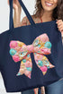 Coastal Coquette Canvas Jumbo Tote