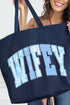 Something Blue Wifey Canvas Jumbo Tote