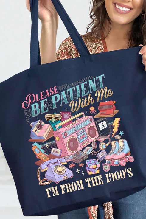 1900's Tech Throwback Canvas Jumbo Tote