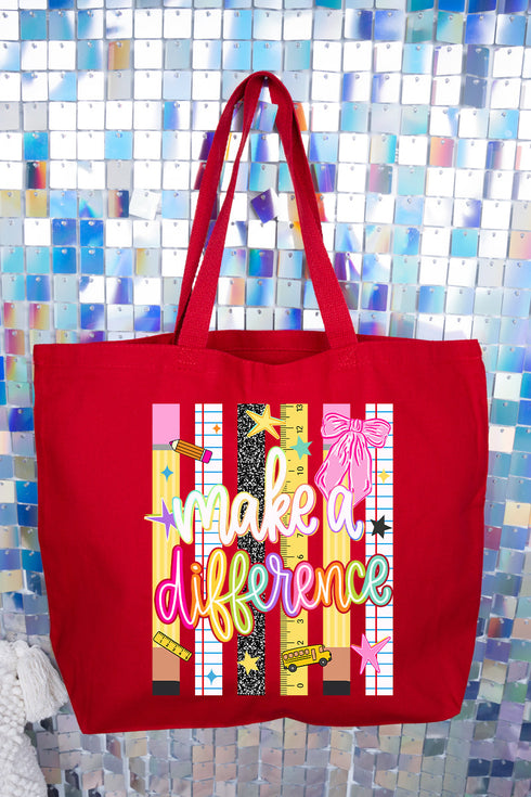 Make A Difference Canvas Jumbo Tote
