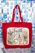 Faith Over Fear Floral Devotion Canvas Jumbo Tote