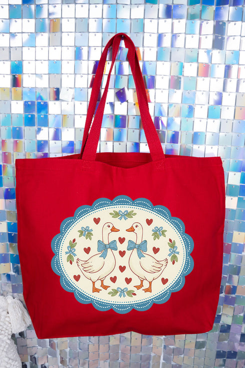 Goosey Little Love Canvas Jumbo Tote