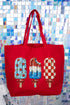 Painted Patriotic Popsicles Canvas Jumbo Tote