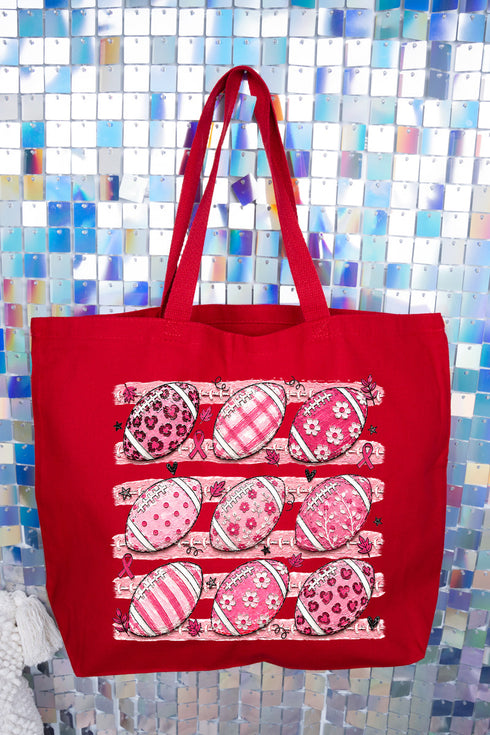 Painted Touchdowns for Hope Canvas Jumbo Tote