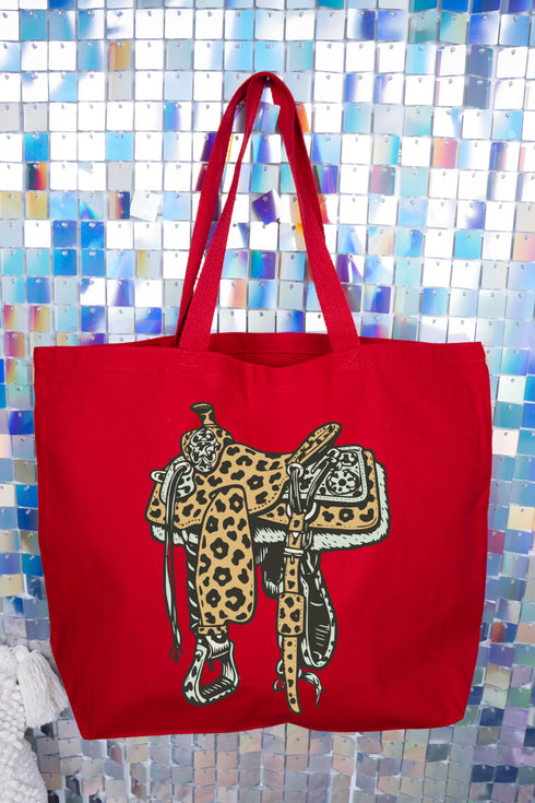 Spotted Saddle Canvas Jumbo Tote