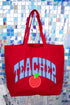 Sweet Apple Teacher Canvas Jumbo Tote