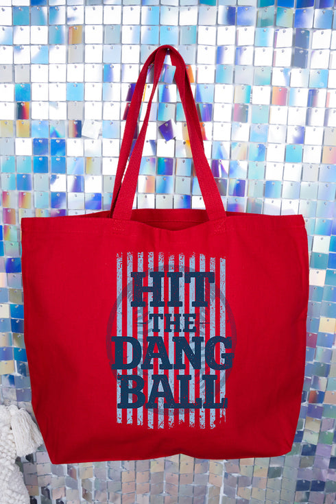 Hit The Dang Ball Canvas Jumbo Tote